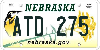 NE license plate ATD275