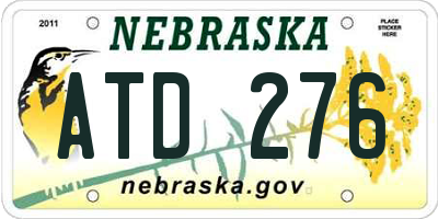 NE license plate ATD276