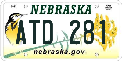 NE license plate ATD281