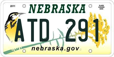 NE license plate ATD291