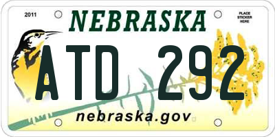 NE license plate ATD292
