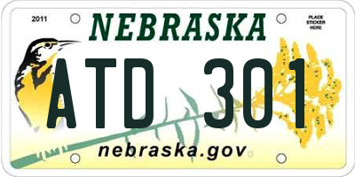 NE license plate ATD301