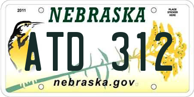 NE license plate ATD312