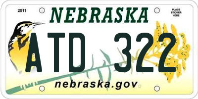 NE license plate ATD322