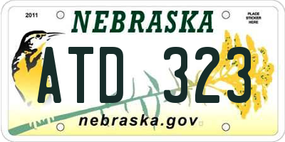 NE license plate ATD323