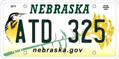 NE license plate ATD325