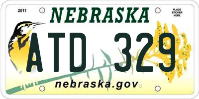 NE license plate ATD329