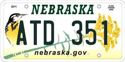 NE license plate ATD351