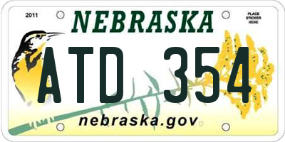 NE license plate ATD354