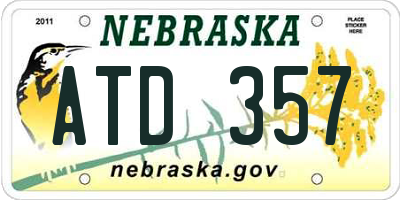 NE license plate ATD357