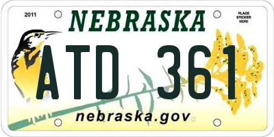 NE license plate ATD361