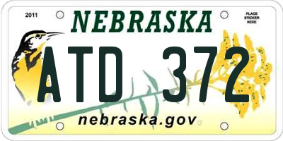 NE license plate ATD372