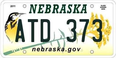 NE license plate ATD373