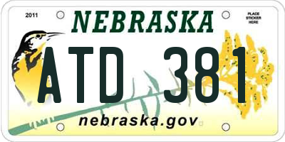 NE license plate ATD381
