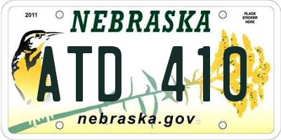 NE license plate ATD410