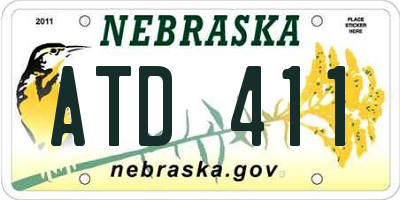 NE license plate ATD411
