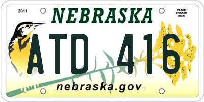 NE license plate ATD416