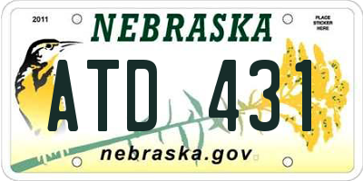NE license plate ATD431