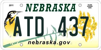 NE license plate ATD437