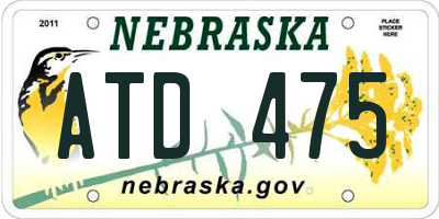 NE license plate ATD475