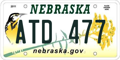 NE license plate ATD477