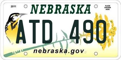 NE license plate ATD490