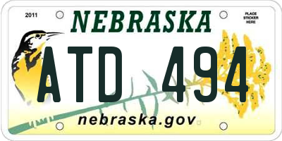 NE license plate ATD494