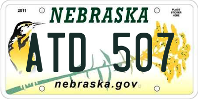 NE license plate ATD507