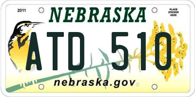 NE license plate ATD510