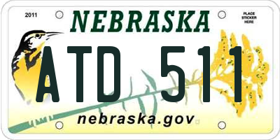 NE license plate ATD511
