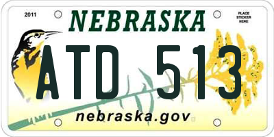 NE license plate ATD513