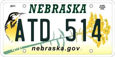 NE license plate ATD514