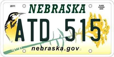NE license plate ATD515
