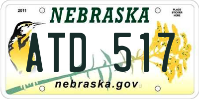 NE license plate ATD517