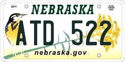 NE license plate ATD522
