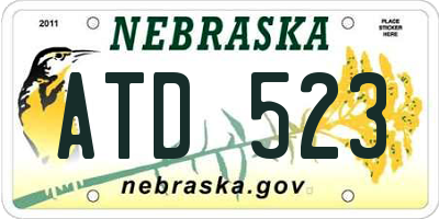 NE license plate ATD523