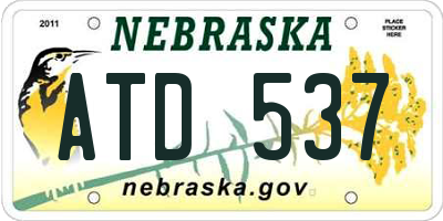 NE license plate ATD537