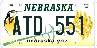 NE license plate ATD551
