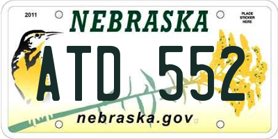 NE license plate ATD552