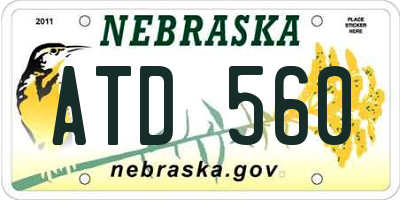 NE license plate ATD560
