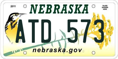 NE license plate ATD573