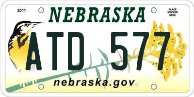 NE license plate ATD577