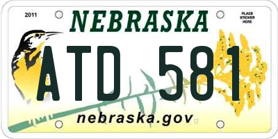 NE license plate ATD581