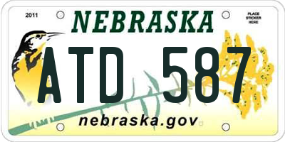 NE license plate ATD587