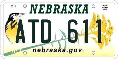 NE license plate ATD611