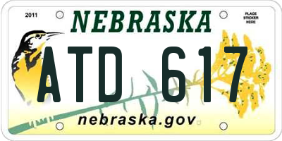 NE license plate ATD617