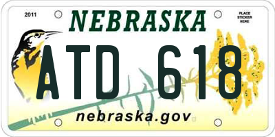 NE license plate ATD618