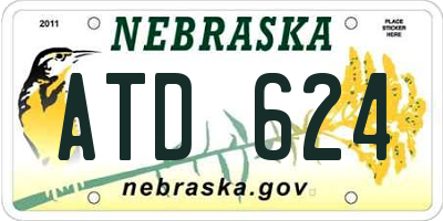 NE license plate ATD624