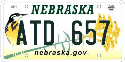 NE license plate ATD657