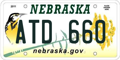 NE license plate ATD660